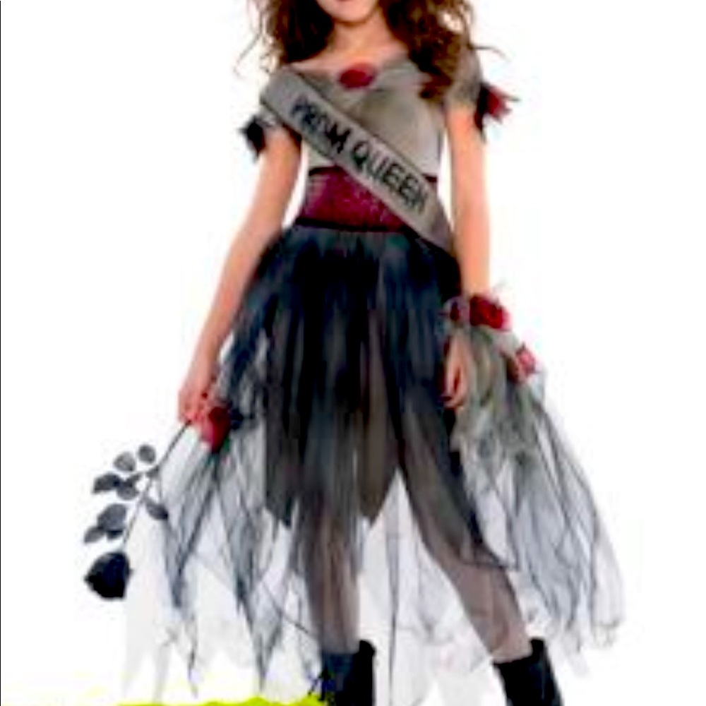 Girls 8-10 prom queen zombie costume